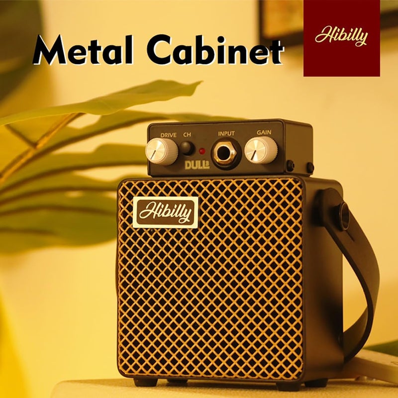 HiBilly Dull3 Full-Metal Mini Guitar Amplifier, Rechargeable 3W Pocket Micro Amp with Clean/Overdrive/Distortion Modes, 3" Speaker, 1200mAh Battery - Image 5